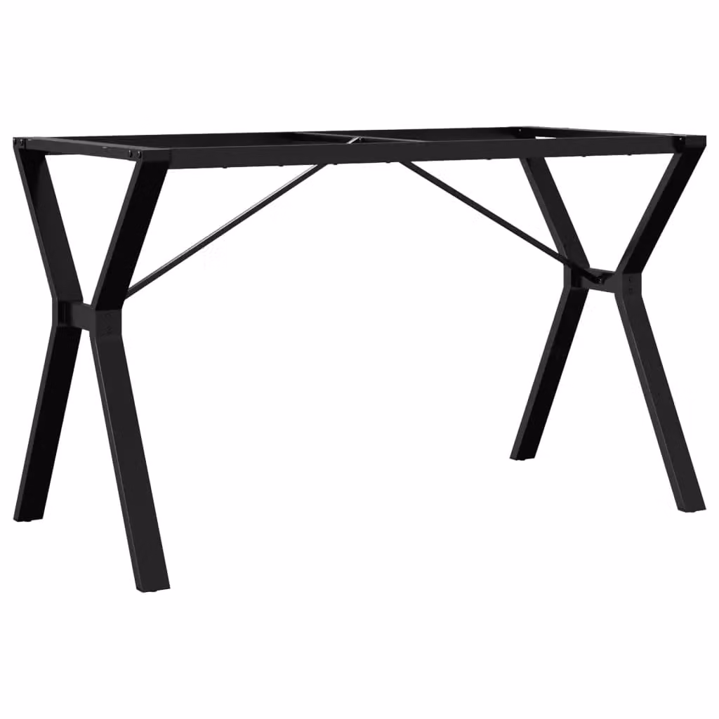 Berkfield Home Y-Frame Dining Table Legs in Black Steel, W/D/H: 120 x 60 x 73 cm – 1