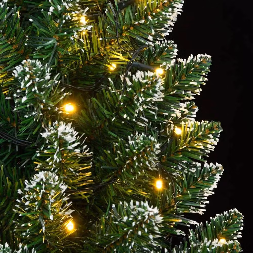 Berkfield Home Artificial Slim Green Christmas Tree with 300 LEDs, Height: 180 cm – 5
