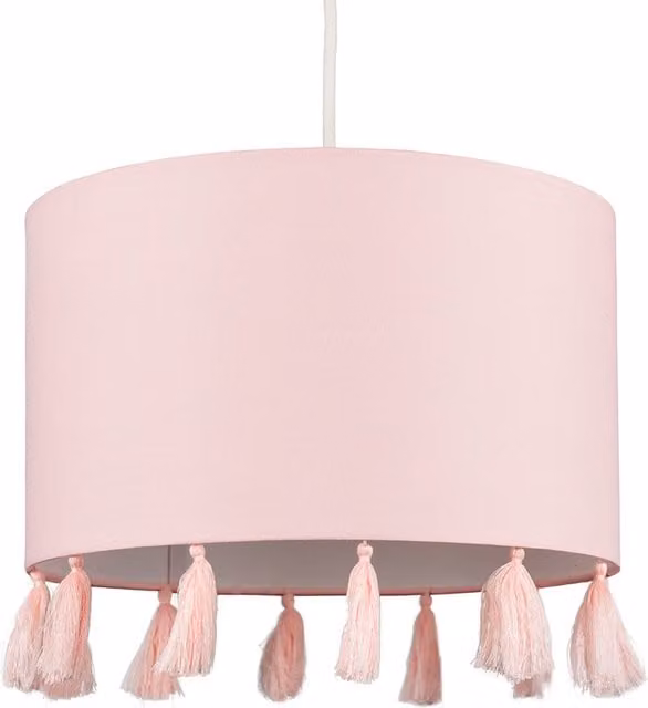 ValueLights Modern Pink Fabric Cylinder Drum Pendant Light Shade