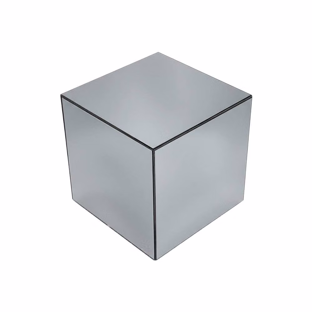 sweeek Cubic Mirror Coffee Table, Side Table or Bedside Table in Clear Glass, W/D/H: 30 x 30.8 x 30 cm – 1