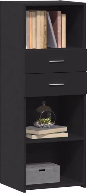 Berkfield Home Modern Black Matt Highboard in Engineered Wood W/D/H: 45 x 42.5 x 124 cm – 1