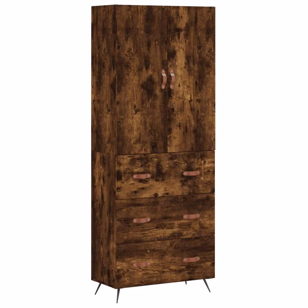 Berkfield Home Smoked Oak Highboard in Brown, W/D/H: 69.5 x 34 x 180 cm – 3