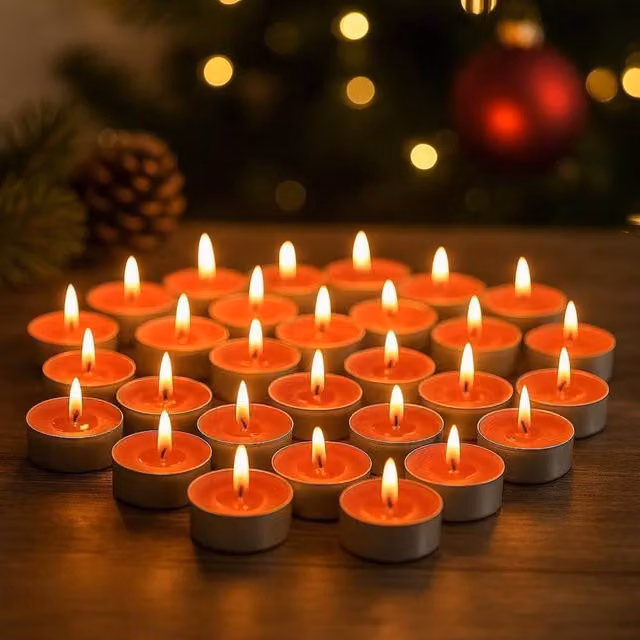 Marco Paul Apple Spiced Scented Tea Light Candles, Red, 400g – 1