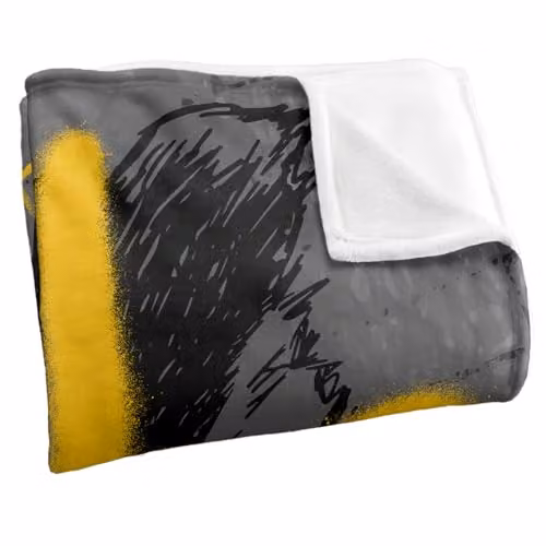 Warner Brothers Harry Potter Hufflepuff Graffiti Fleece Throw Blanket, Multicolour and White, W/D/H: 152 x 127 cm – 2