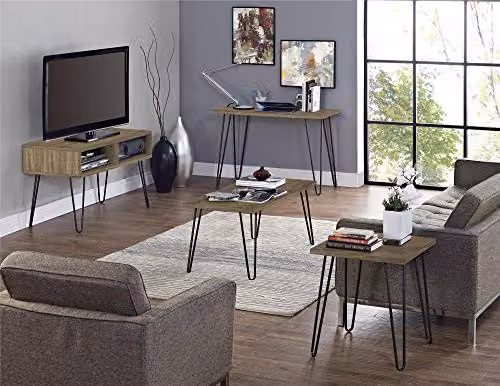 DHP Furniture Owen Writing Desk in Brown and Black, W/D/H: 101.6 x 49.5 x 68.0 cm – 2