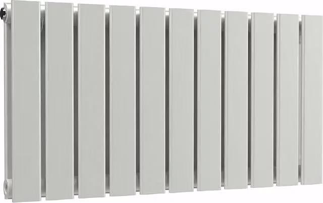 Lux Heat Double Flat Horizontal Steel Radiator in Grey, W: 77 cm, H: 40 cm