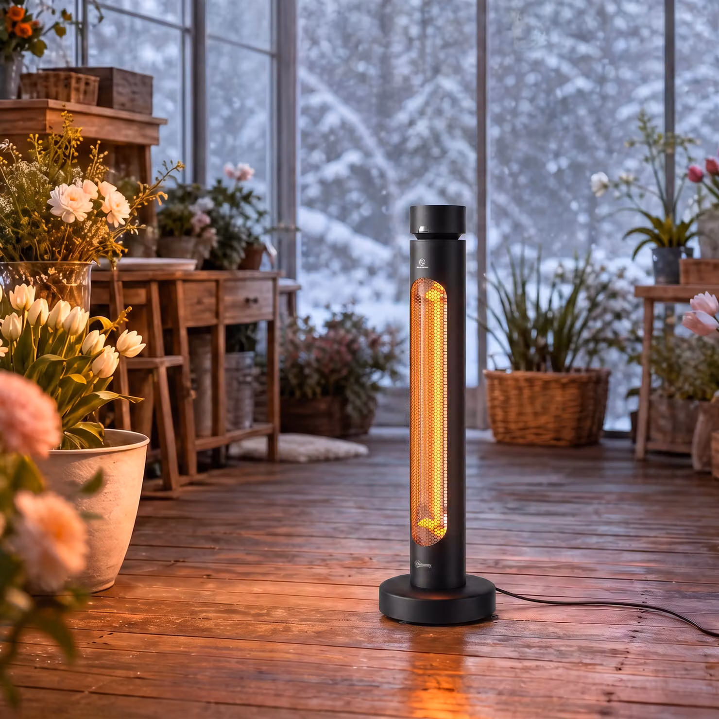 Outsunny 2000 W Electric Infrared Patio Heater, Black Free Standing Oscillating Outdoor Garden Heater with Remote Control – 6