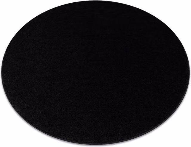 RugsX Softy Round Rug in Black, Diameter: 120 cm