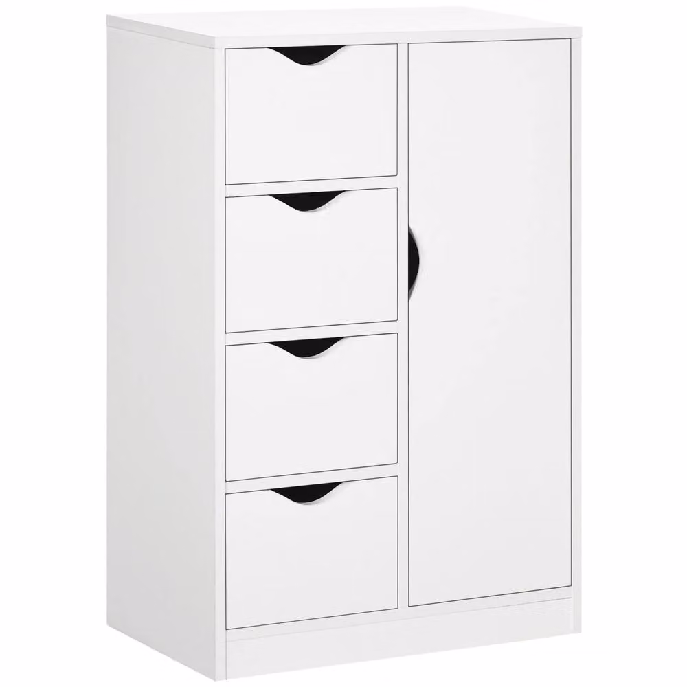 Wyld Haus Sopake White Freestanding Storage Cabinet with 4 Drawers and Lower Cupboard – 2