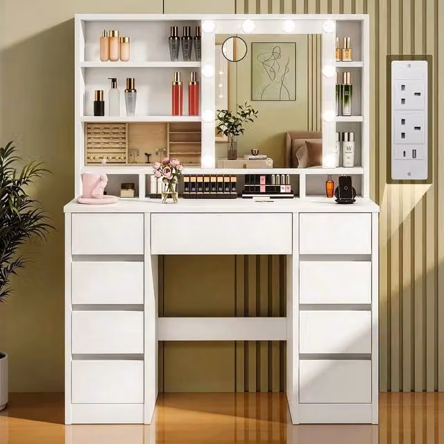 PAWNORA Modern White Dressing Table W/D/H: 141.5 x 110.0 x 40.0 cm – 1