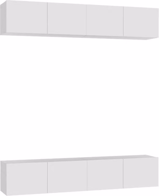 Berkfield Home Set of 4 White Wall Mounted TV Cabinets in Matt MDF, W/D/H: 80 x 30 x 30 cm