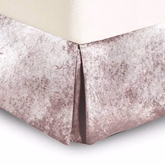 Intimates Pink Crushed Velvet Platform Valance Sheet in Microfibre, Single, W: 90 cm, D: 200 cm