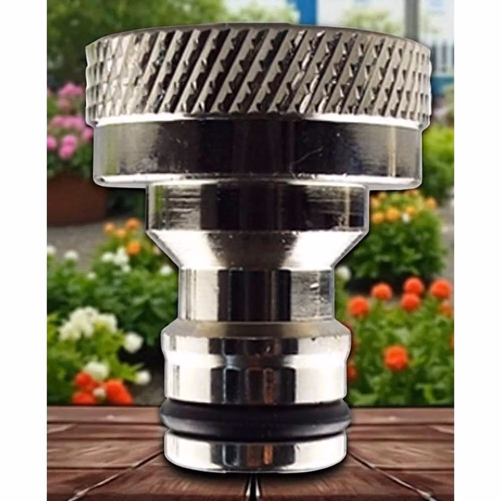 SPETLEK Silver Brass Outdoor Tap Connector 1 inch – 3