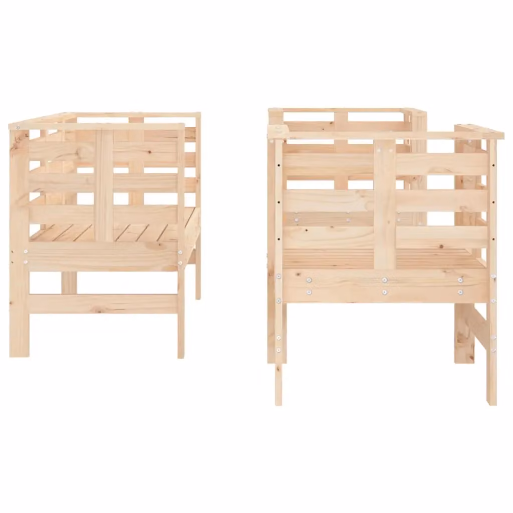 Berkfield Home 3 Piece Rustic Solid Wood Pine Garden Lounge Set in Brown with Cushions – 2