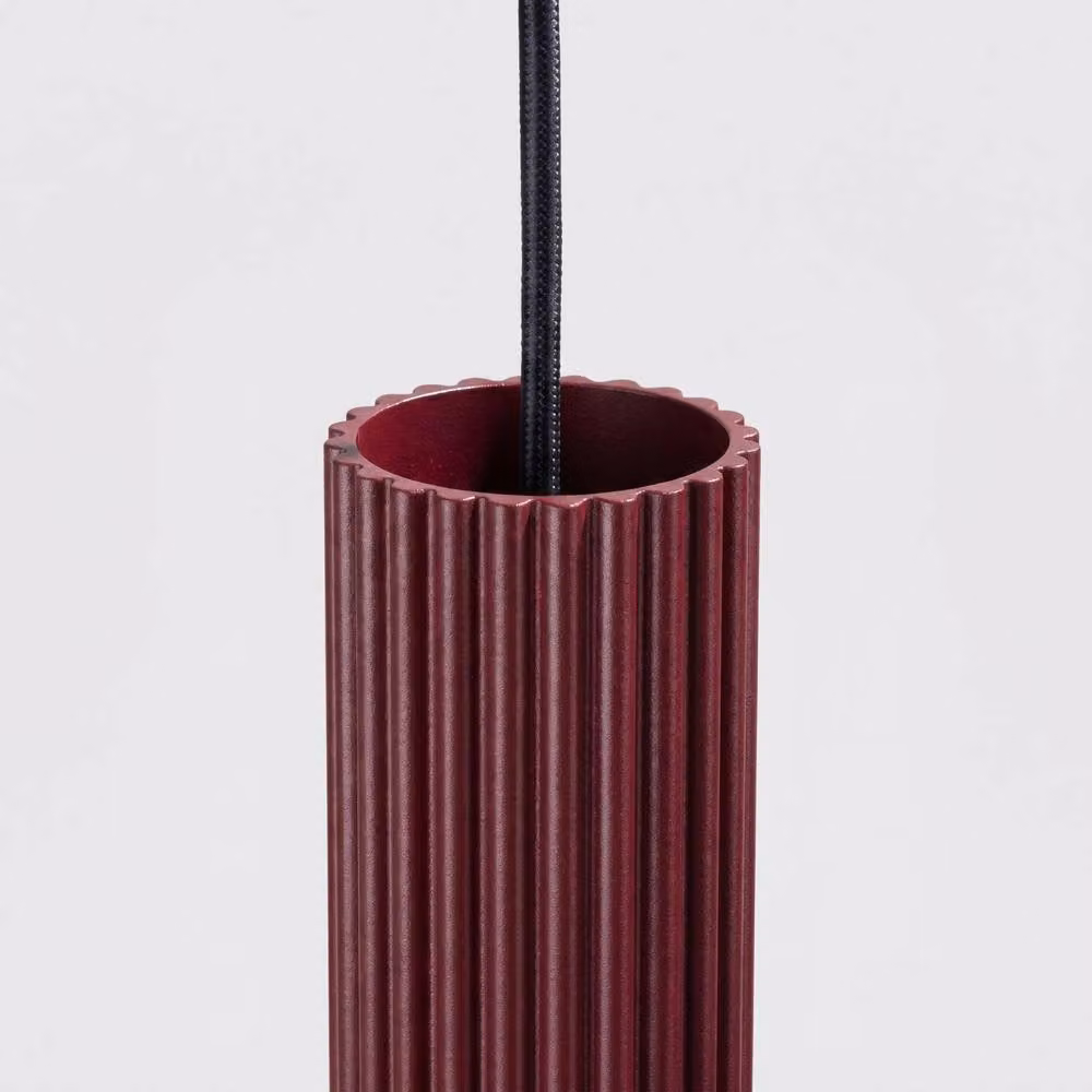 Sollux Lighting minimalist cylinder pendant lamp in red, W/D/H: 118 x 8 x 8 cm – 4