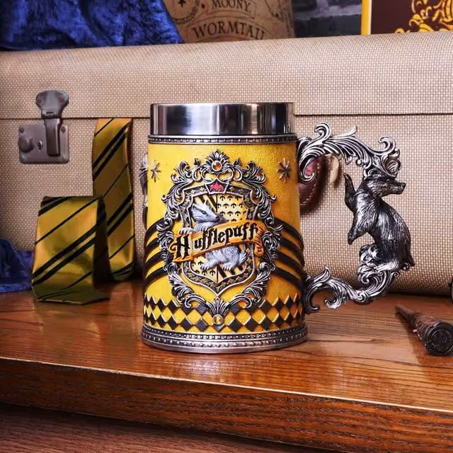 Nemesis Now Harry Potter Hufflepuff Collectible Resin Mug in Yellow and Black, 15.5 cl