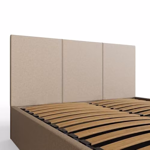 GFW Classic Side Lift King Size Ottoman Bed in Sand Faux Leather with Stitched Headboard, H 166 cm x W 180 cm x D 84 cm – 4