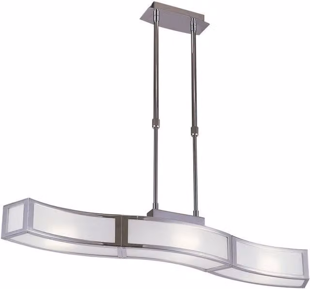 Netlighting Duna GU10 Linear Pendant 3 Light Bar in Chrome and Grey Acrylic