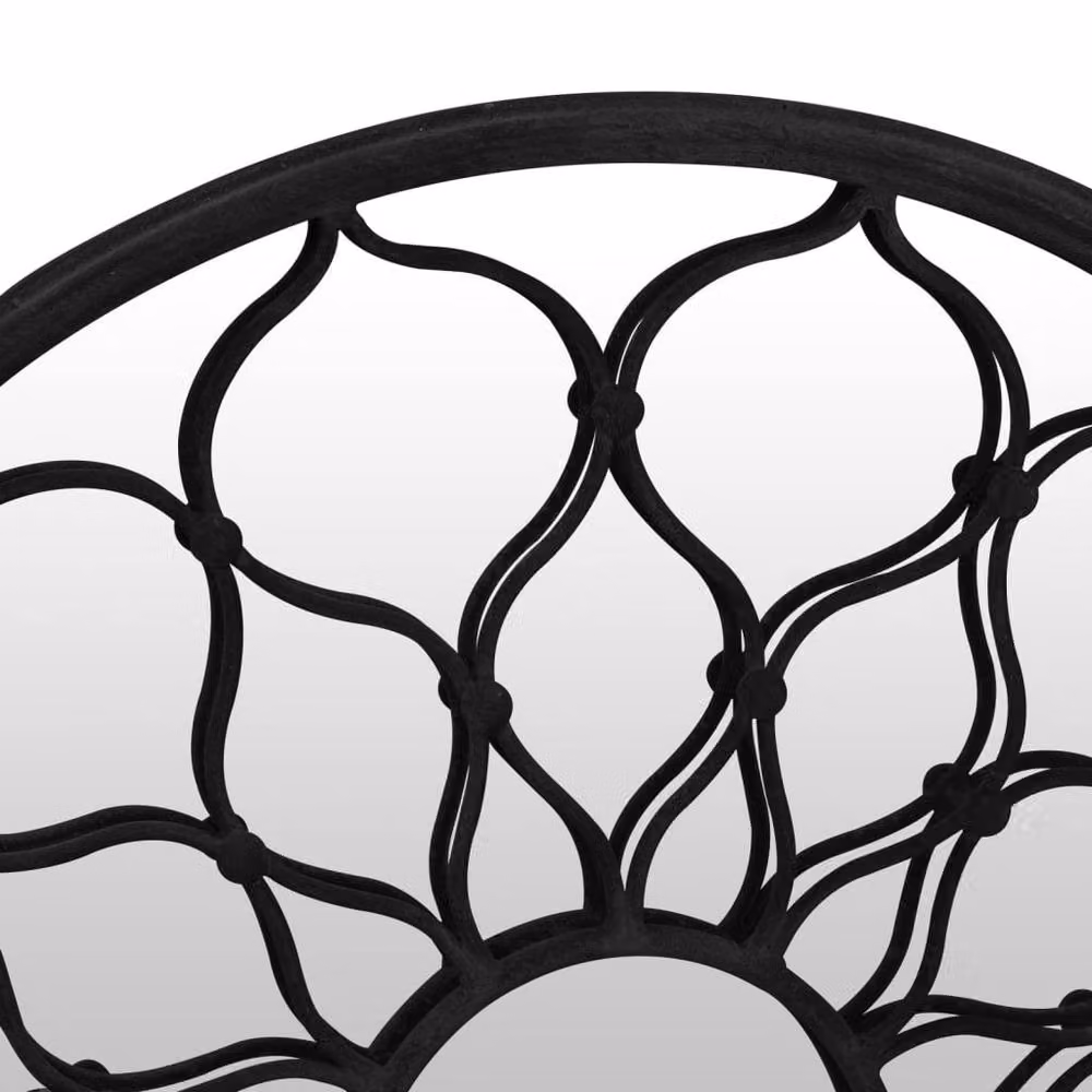 Berkfield Home Round Wall Mirror in Black Metal and Glass, Diameter: 60 cm, Depth: 3 cm – 5