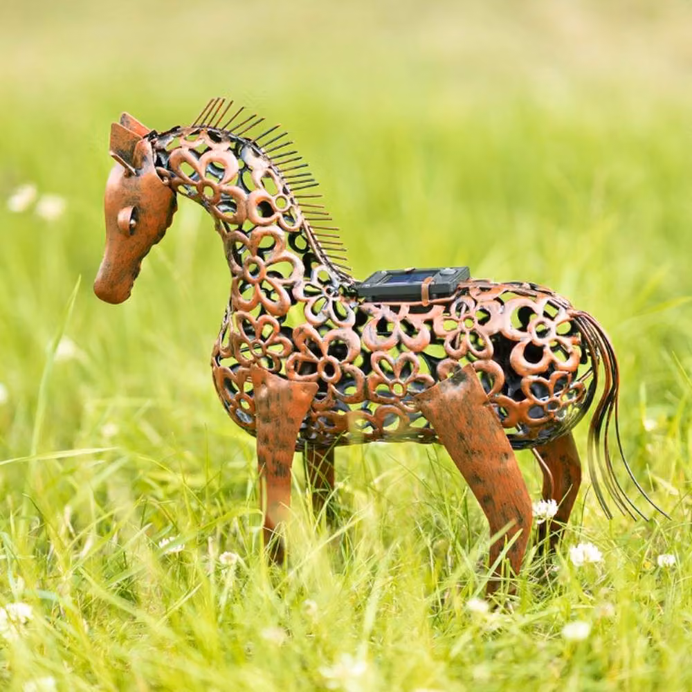 Marco Paul Bronze Effect Solar Powered Horse Outdoor Garden Ornament, Height: 30 cm – 2