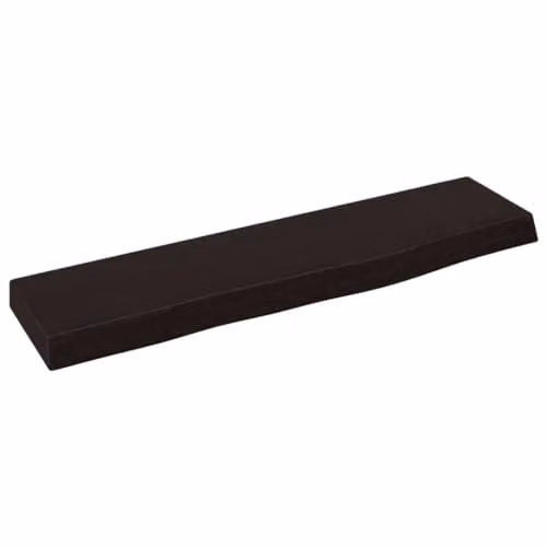 vidaXL Wall Shelf in Oak Wood, Dark Brown, W: 40 cm, D: 10 cm, H: 2 cm