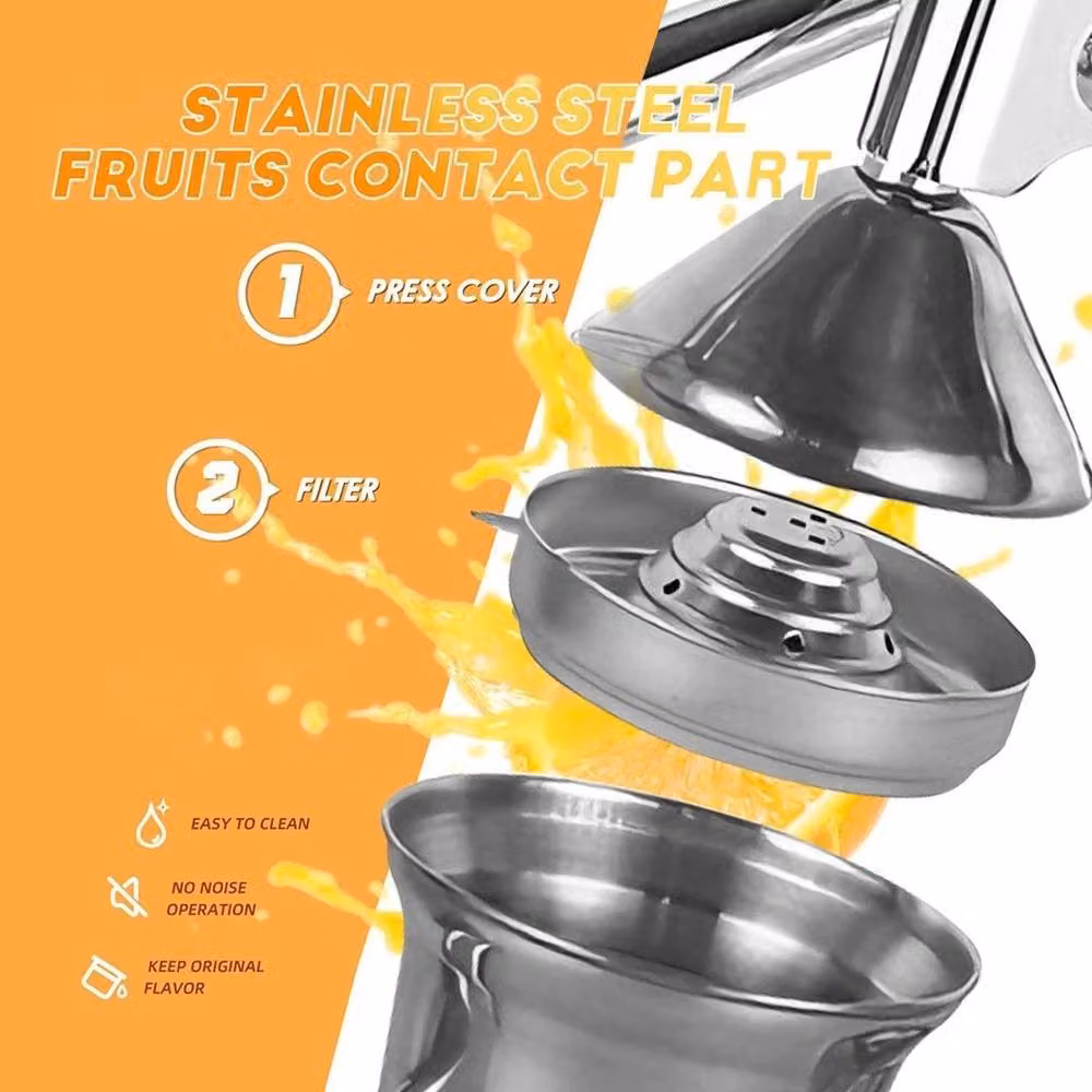 SPETLEK Manual Citrus Fruit Hand Press Squeezer in Silver Stainless Steel – 2
