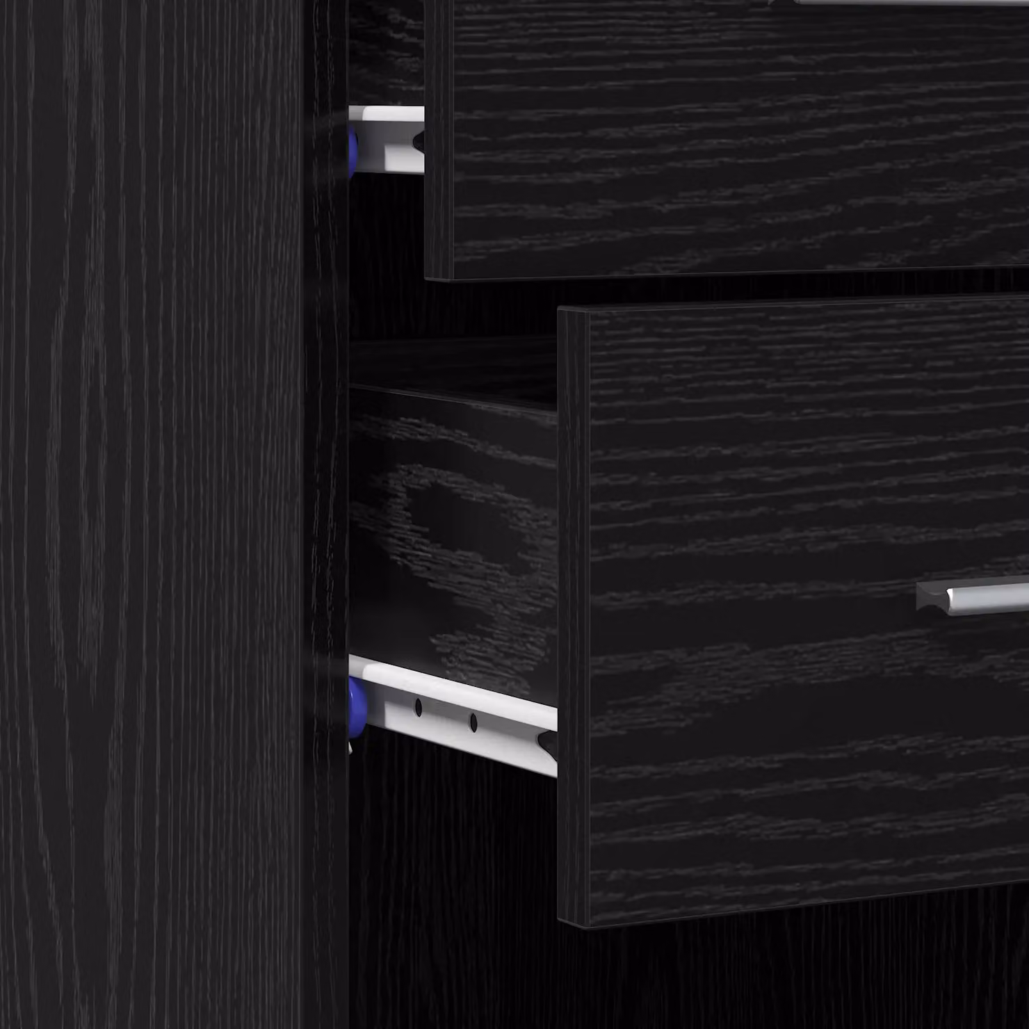 Berkfield Home Modern Black Oak Highboard with Glossy Finish, W: 30 cm, D: 42.5 cm, H: 185 cm – 3