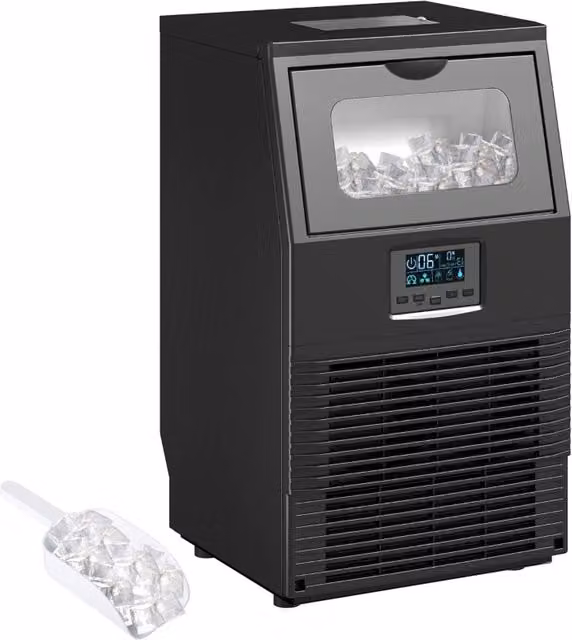 HOMCOM Commercial Ice Maker with 4kg Storage and Digital Display, Black – 1