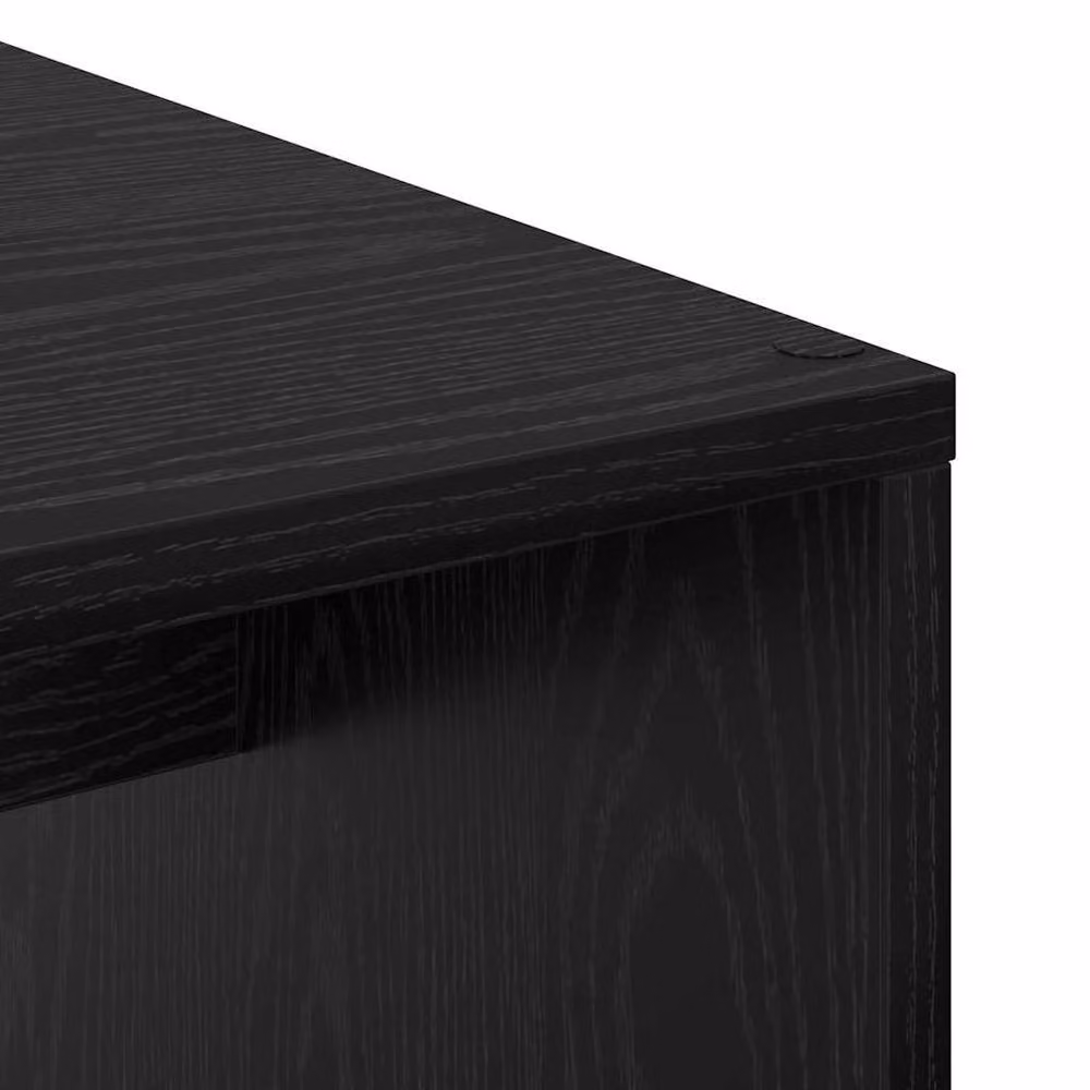 Berkfield Home Black Oak Writing Desk with Compact Shelving, Black Oak MDF and Laminate Finish – 5