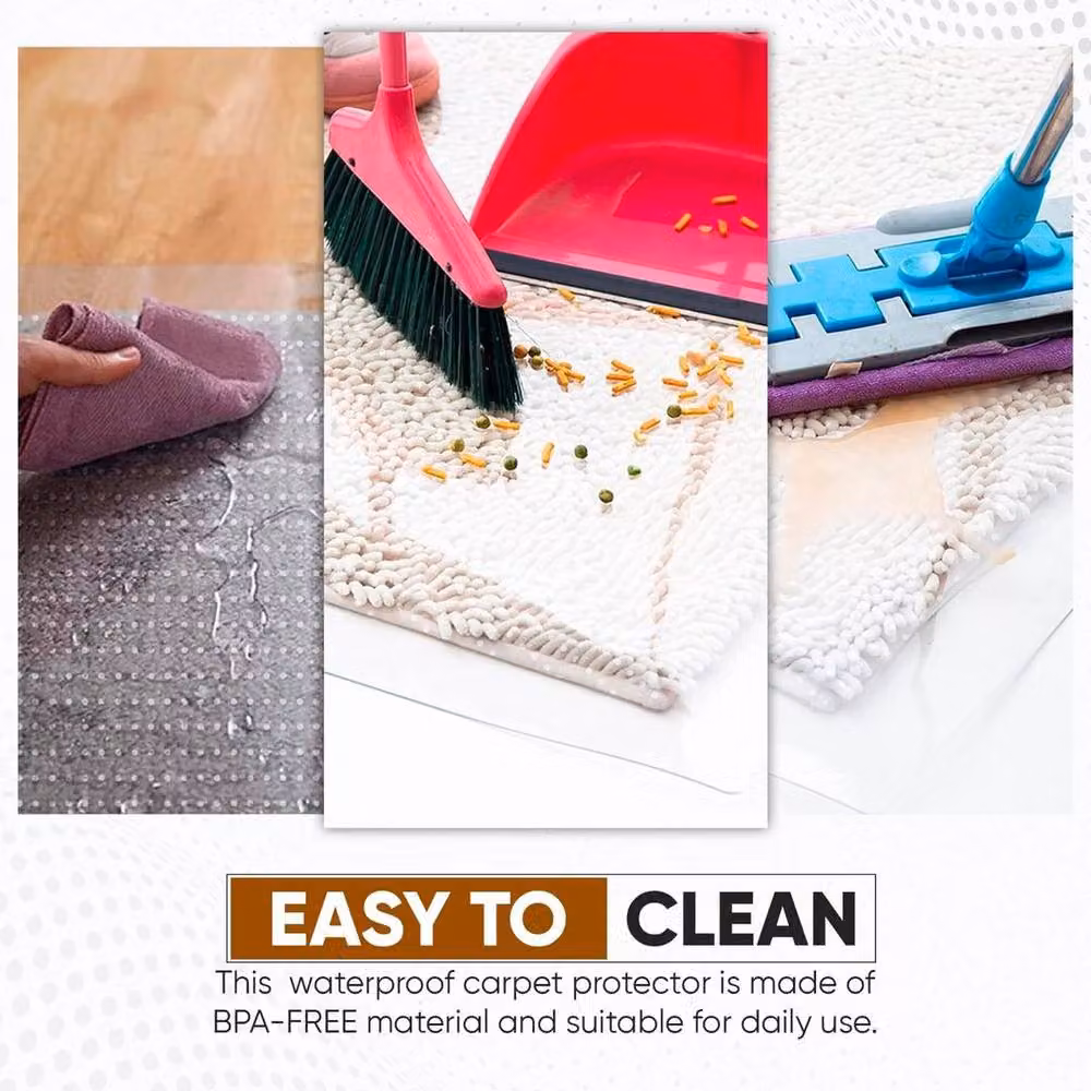 PAWNORA Heavy Duty Clear Vinyl Carpet Protector Mat, Transparent, Width: 30.48 cm – 4