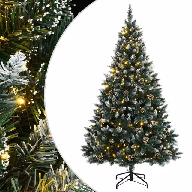 Berkfield Home Artificial Green Christmas Tree with 300 LEDs, Height: 180 cm
