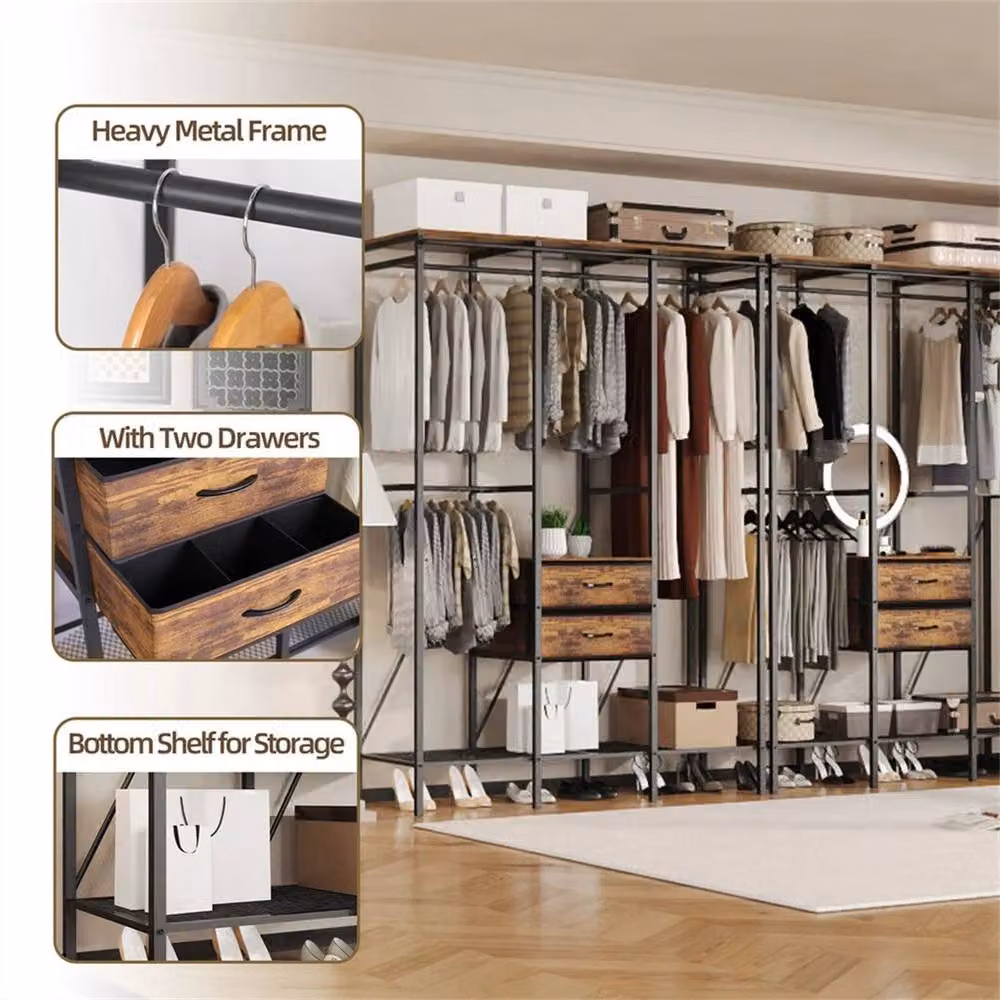 SPETLEK Industrial Clothes Rail Rack and Coat Storage Cabinet in Matt Black – 5