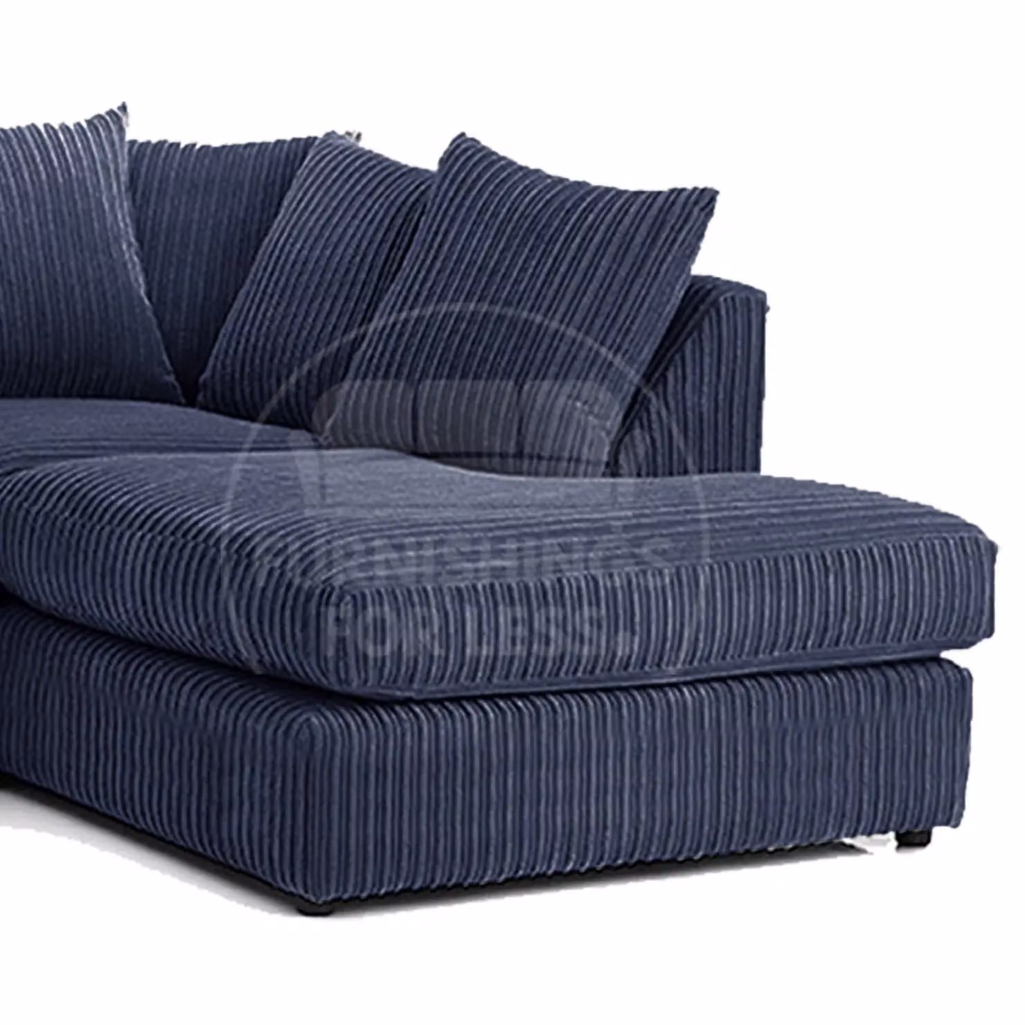 Furnishings For Less UK Luxor Jumbo Cord 5 Seater L-Shape Corner Sofa, Right Hand Facing, Navy Blue – 3