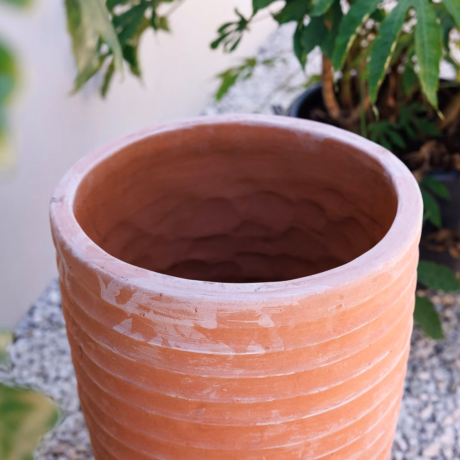 Primrose Terracotta Tapered Cylinder Planter Tub in Orange and Brown, Height: 75 cm – 2