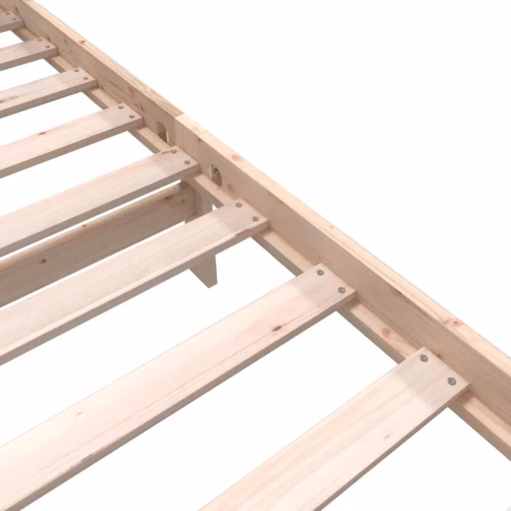 Berkfield Home Single Solid Wood Pine Bed Frame, Brown, W/D/H: 90 x 190 cm