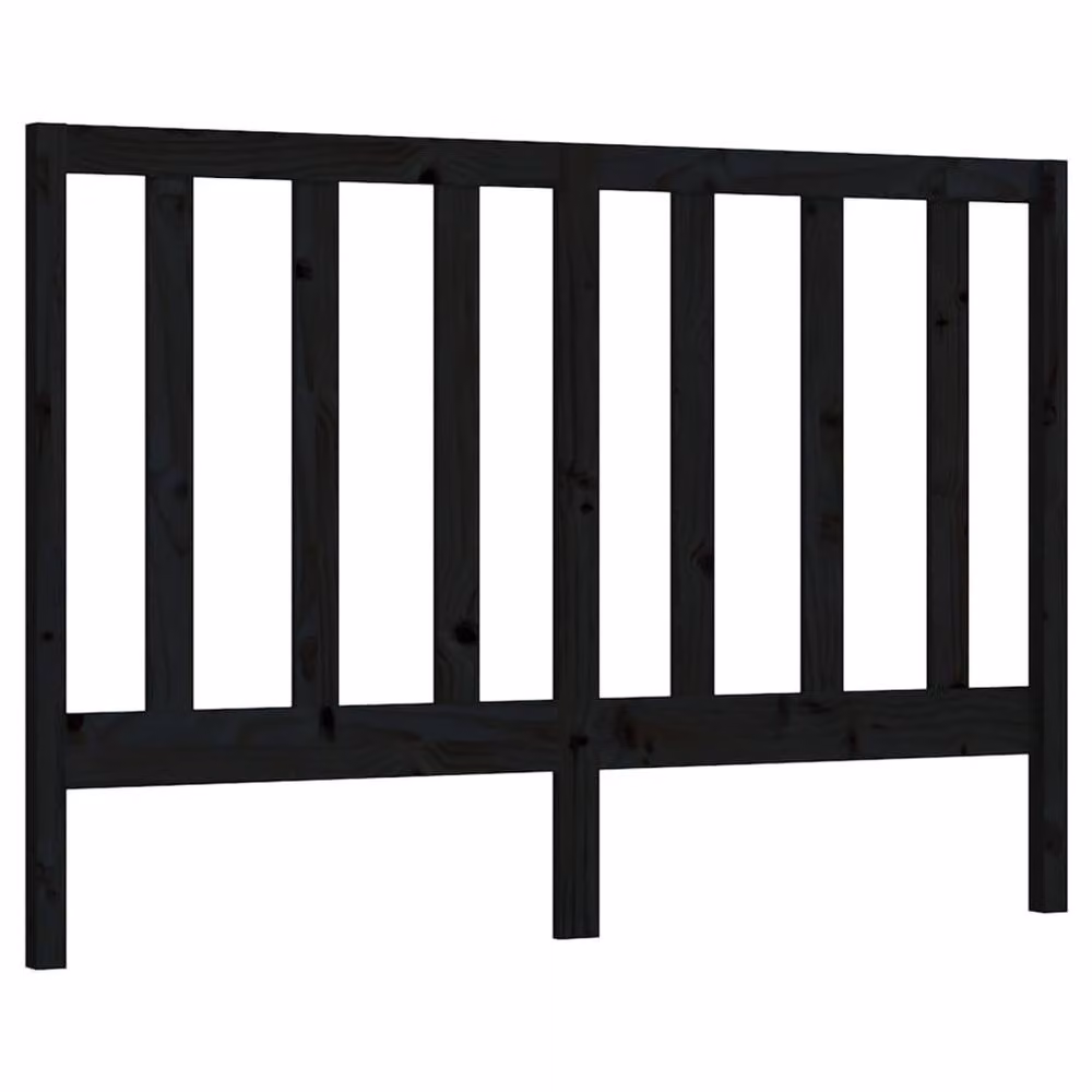 Berkfield Home Beautiful Black Solid Pine Wood Bed Headboard W/D/H: 146 x 4 x 100 cm – 2