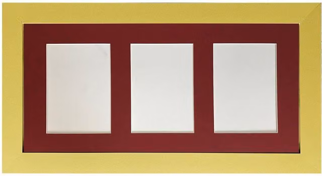 Frames & Mirrors 4U Metro Gold Rectangular Picture Frame with Red Mount for 7 x 5 Inch Images