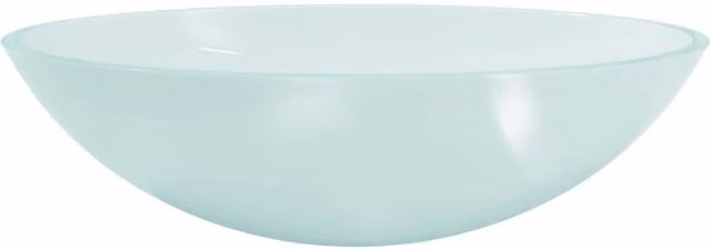 Berkfield Home Modern Frosted Glass Basin in Aqua Blue, W: 50 cm, D: 37 cm, H: 14 cm