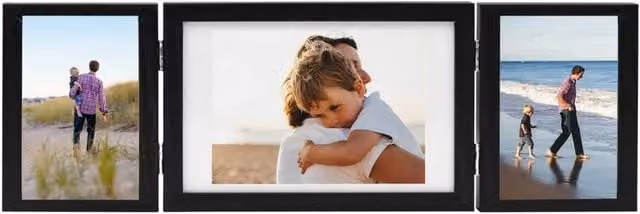 Berkfield Home Trifold Photo Frame Collage in Black, W: 28 cm, H: 18 cm – 1