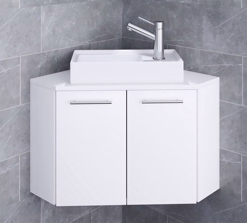VCM Vilosa 2-part corner washbasin in white – 2