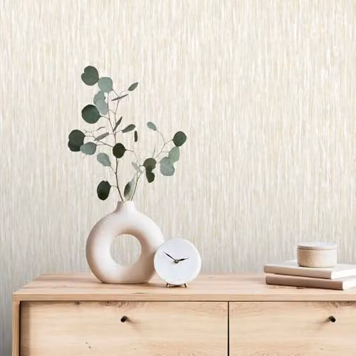 Rasch Rosalie Plain Stripe Texture Effect Wallpaper in Beige with a Smooth Finish – 2