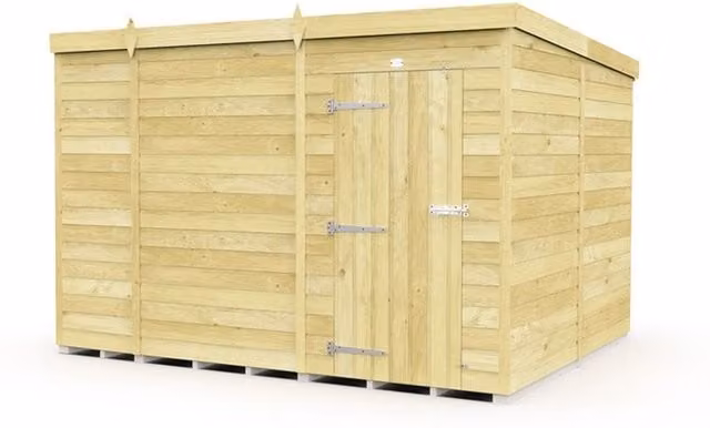 Buttercup Farm Brown Pent Shed with Single Door and No Window, L302 x W231 x H201 cm