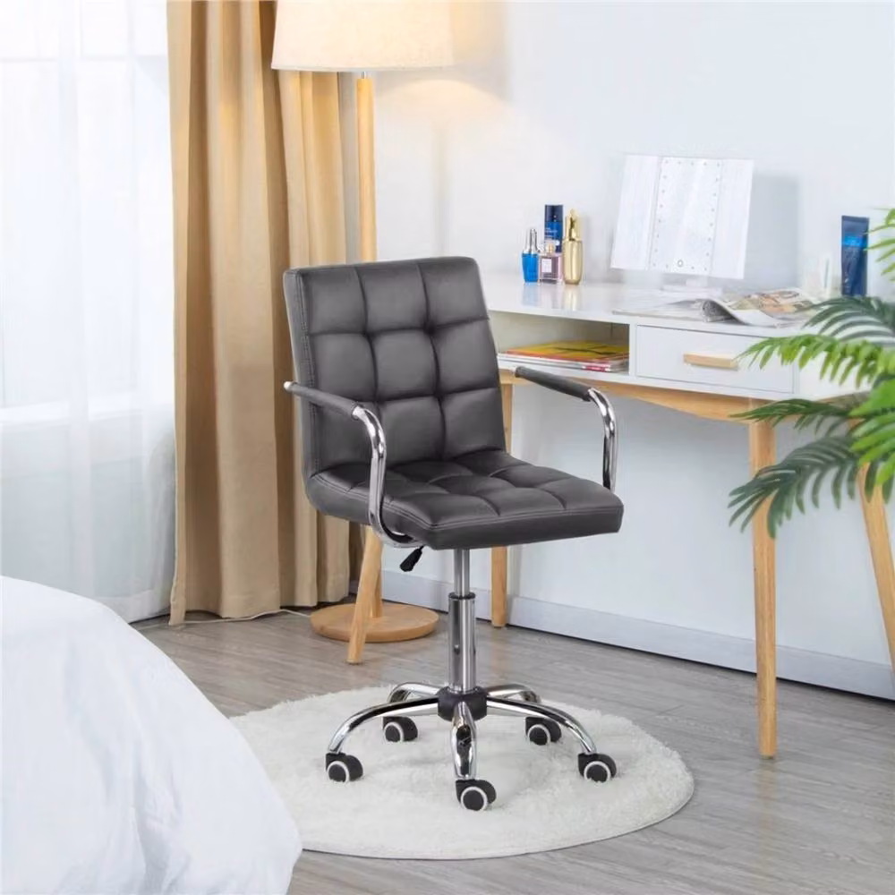 Kelvenix Grey Synthetic Leather Swivel Home Office Task Chair – 2