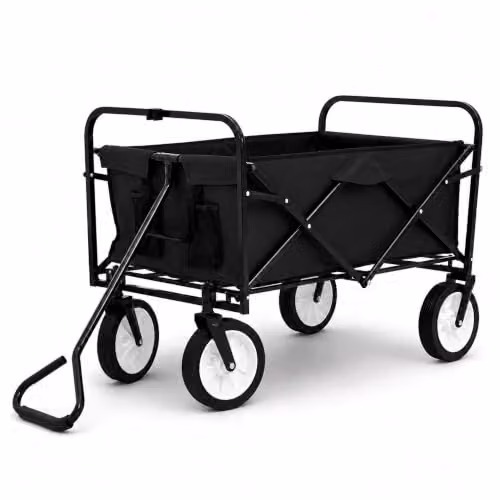 Oypla Heavy Duty Foldable Garden Trolley Cart in Black – 4