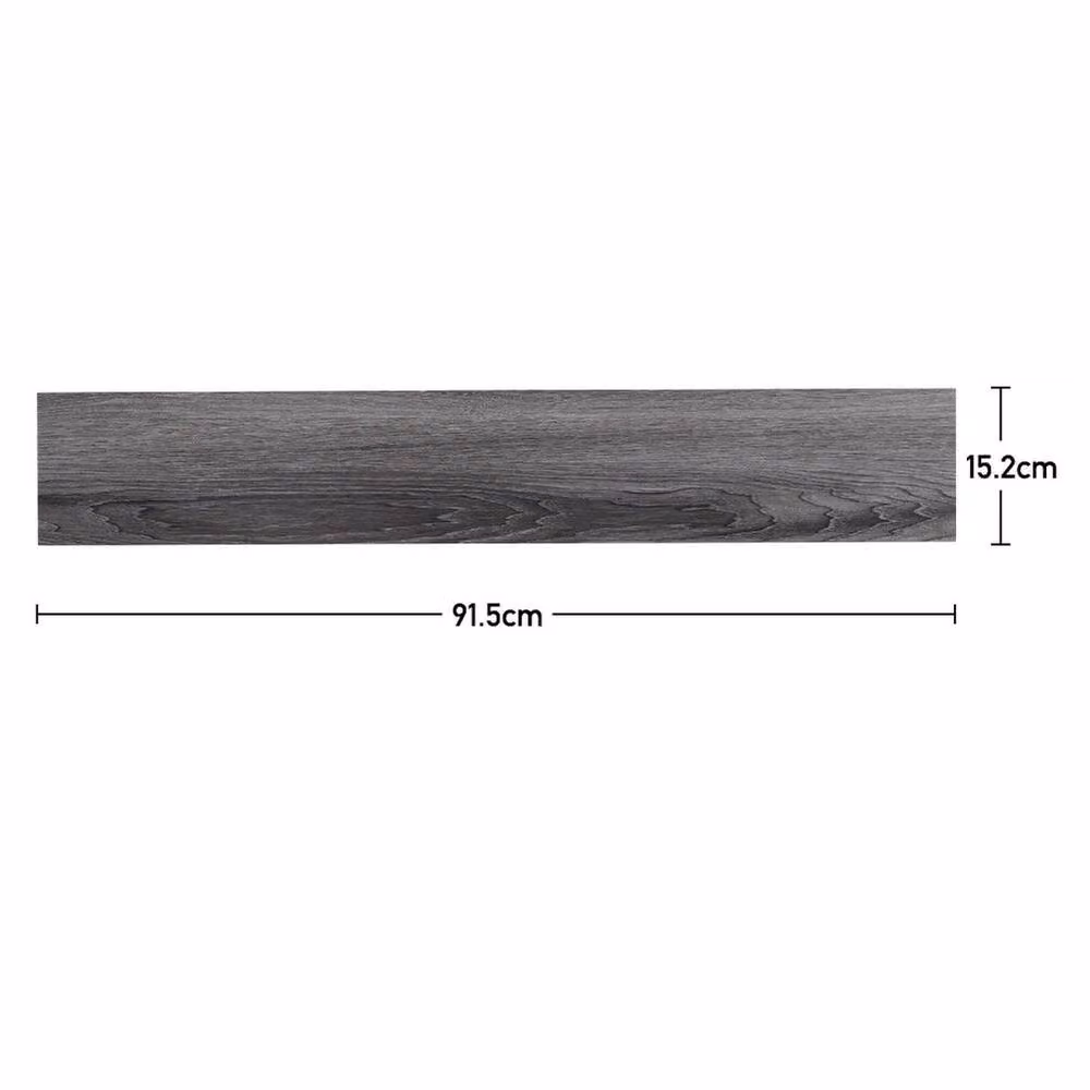 KORVIXA Self-Adhesive Wood Look Vinyl Flooring Plank in Grey, W: 100 cm, L: 200 cm – 2