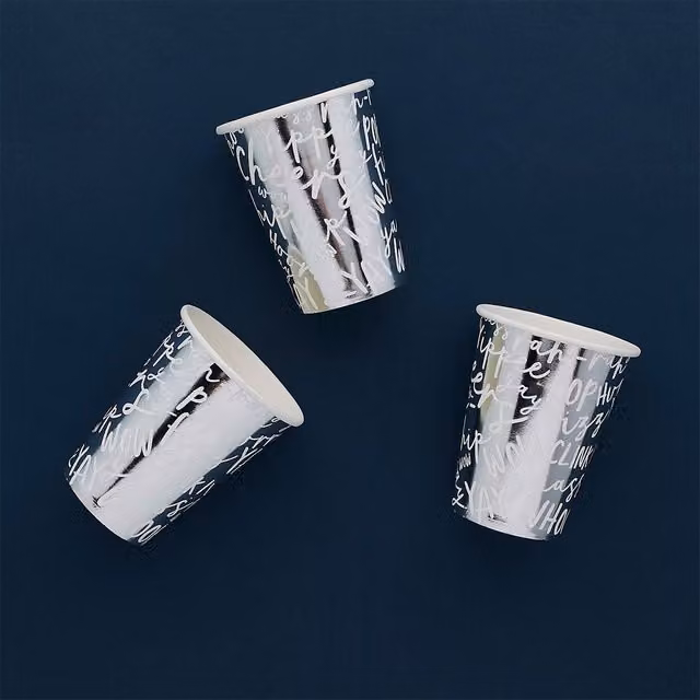 Club Green Silver Celebrate Paper Cups, Pack of 10