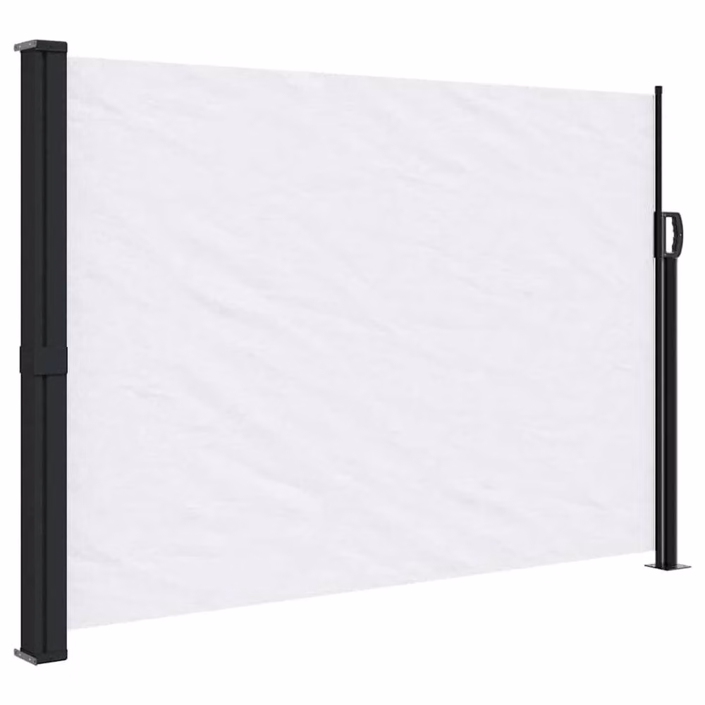 Berkfield Home Retractable White Polyester Side Awning, W/H: 300 x 140 cm