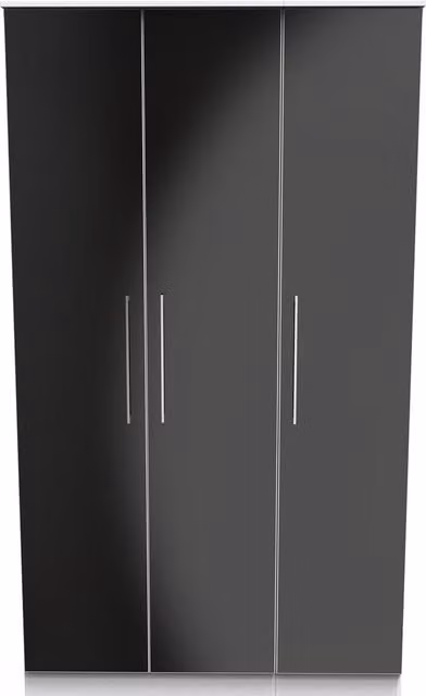 Ready Assembled 2 U Chester Triple Mirror Wardrobe in Black