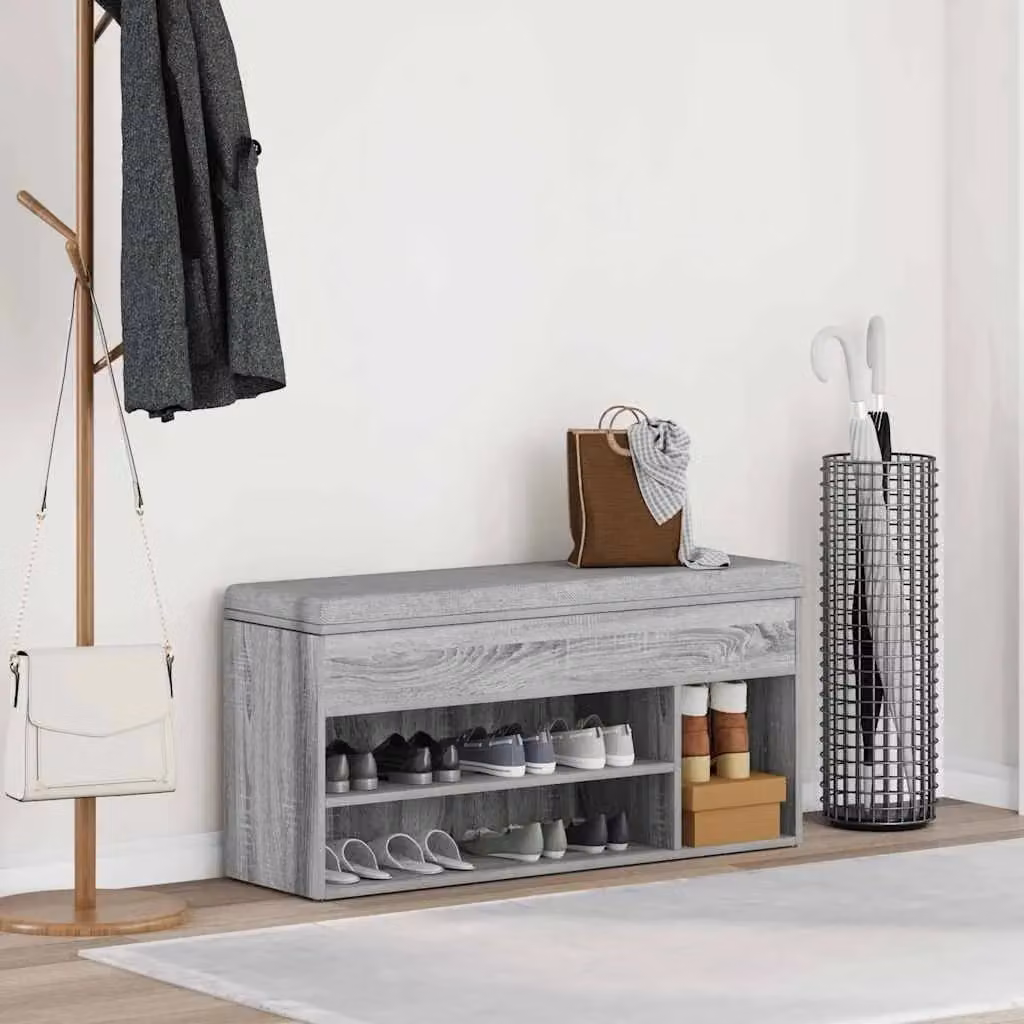 Berkfield Home Grey Sonoma Shoe Bench W/D/H: 102 x 30.5 x 45 cm – 2