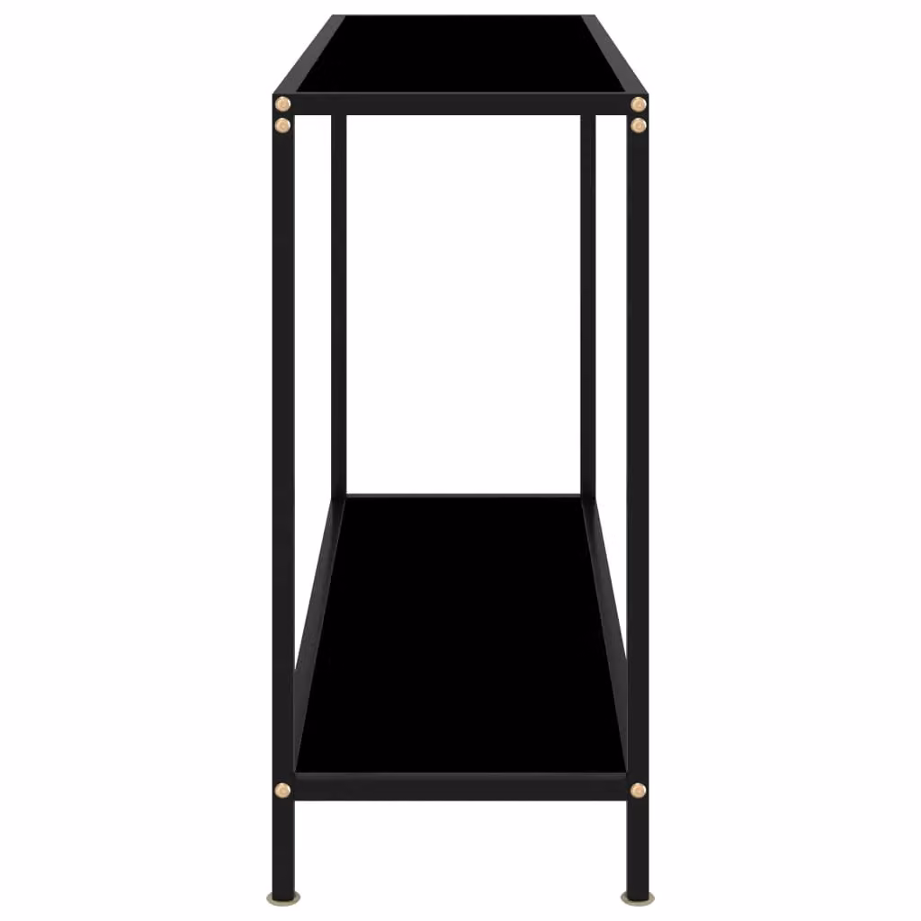 Berkfield Home Modern Black Console Table with Tempered Glass, W/D/H: 100 x 35 x 75 cm – 3